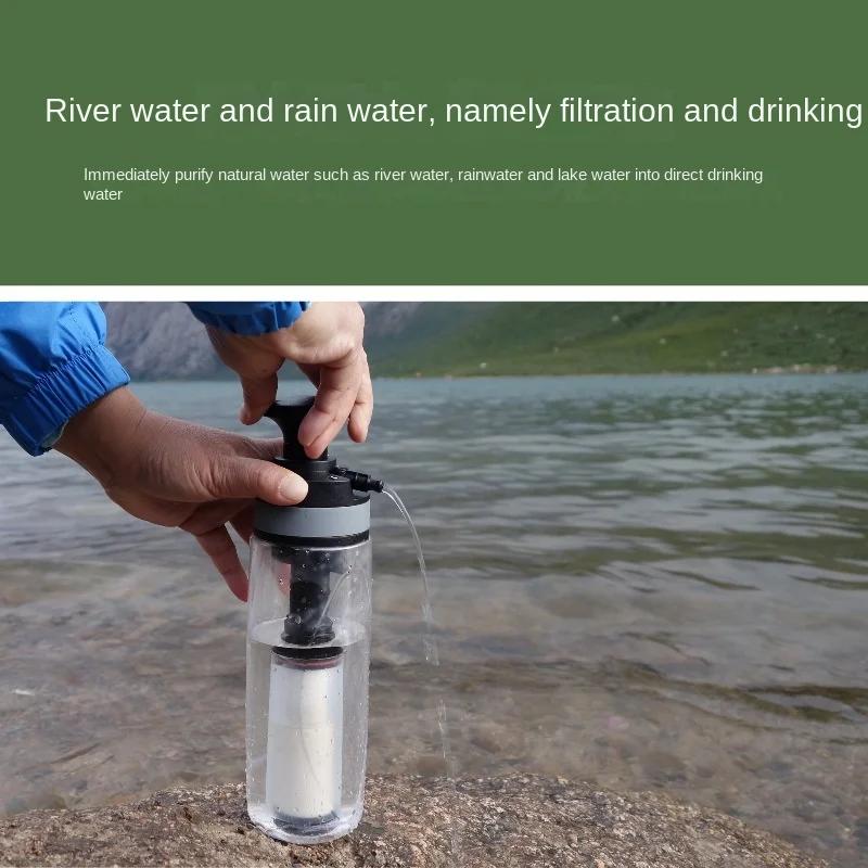 Purificador de agua portátil para acampar al aire libre, hervidor de agua con filtro, equipo de agua potable de emergencia para viajes