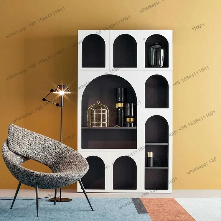 

Скандинавский итальянский книжный шкаф, витрина с книжной полкой, простое современное минималистское хранилище, комбинированный декоративный шкаф в скандинавском стиле