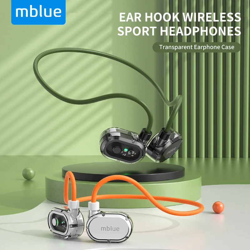 Original Meizu mblue H02 Sport Wireless Earphone 55mAh V5.3 Bluetooth Earphones Hanging Style Headsets Wireless Earbuds