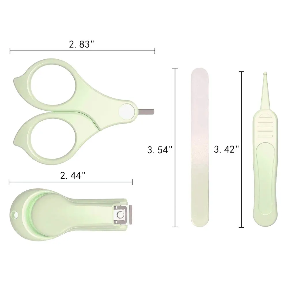 4pcs Newborn Baby Nail Scissor Care Tool Kid Safe Portable Clipper Trimmer Tweezer with Box Children Manicure Kit