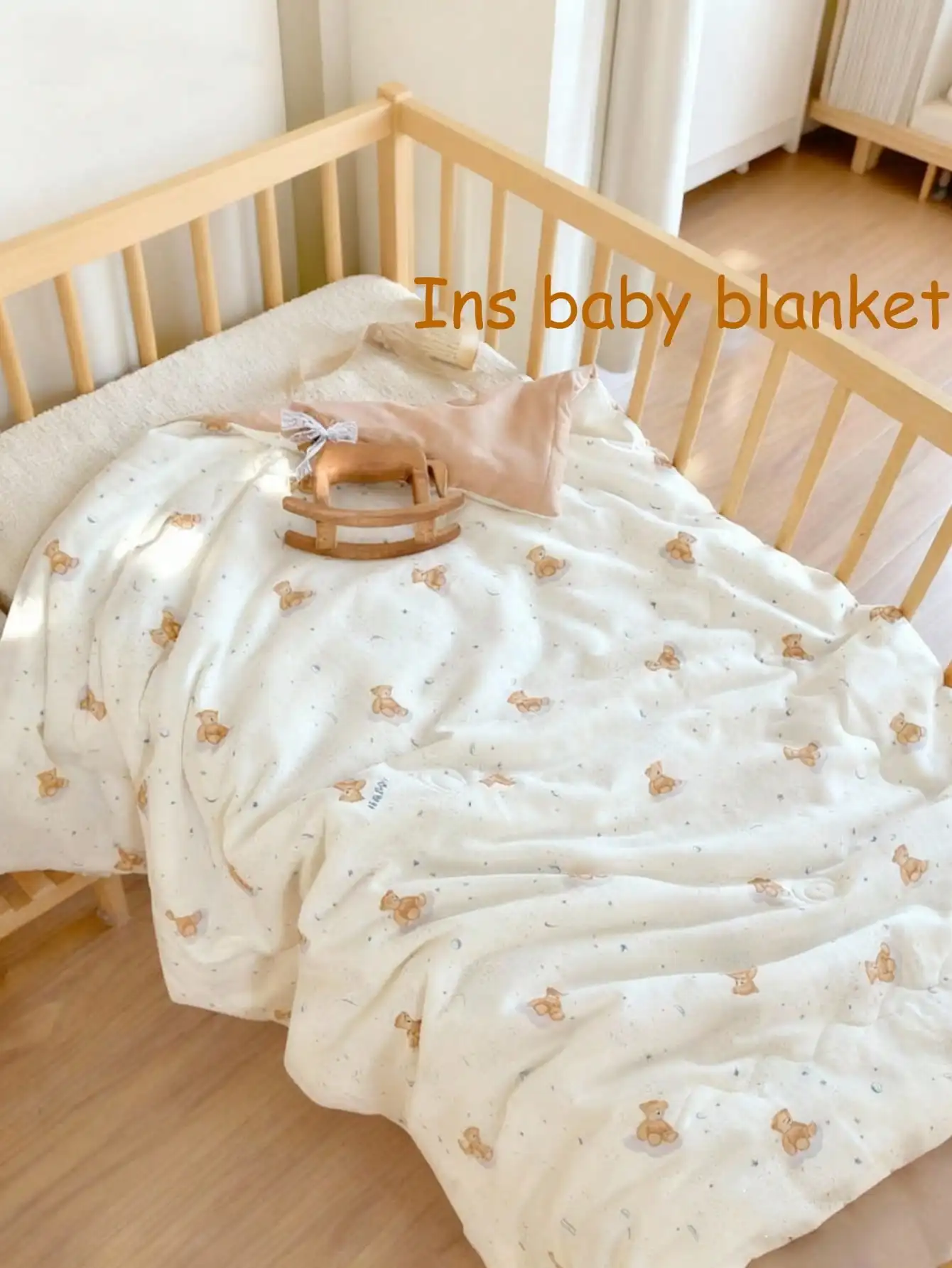 

Детское одеяло-плед с мультяшными медведями и зайчиками, мягкое хлопковое одеяло для новорожденных, для сна, весна-осень-зима, пеленка-кокон, постельное белье