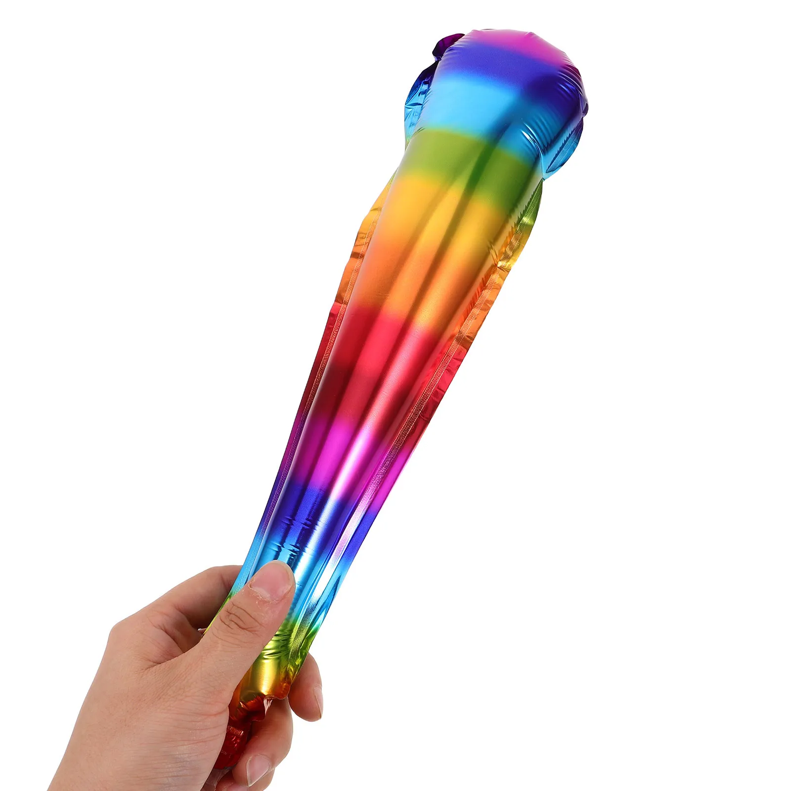 10 pcs Rainbow Balloon Sticks 14 Inch Inflatable Cheering Wand For Party Sports Events Parade Pride Spirit