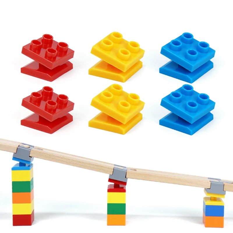 Wooden Train Track Set Accessories Wooden Track Adapter Building Blocks Connectors Compatible with Thomas Wooden Railway