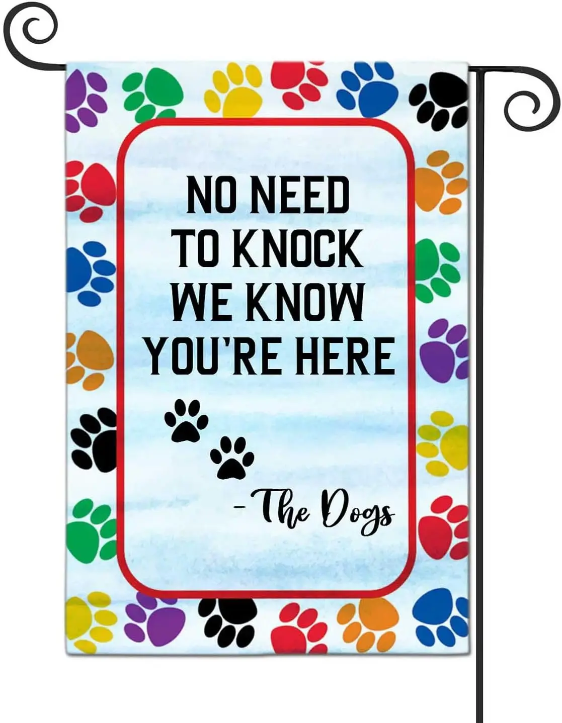 Home Decoration Outdoor Garden Yard Flags Sign Polyester Flag Double Sided 12 x 18 Inch (No Need To Knock We Know You're kkz