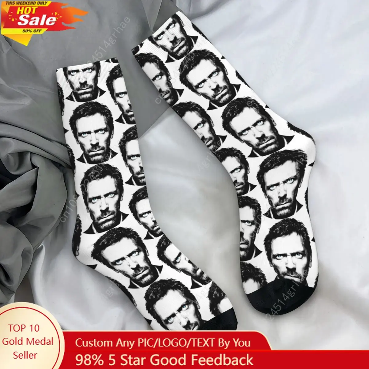 

Dr. Gregory House Stockings Men American Television Socks Medium Soft Gothic Socks Autumn Outdoor Non Skid Socks Birthday Gift