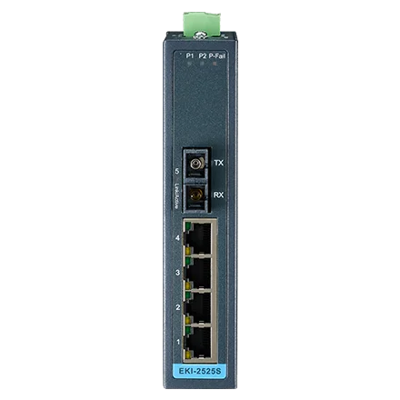 Picture 4: EKI-2525M-BE 4+1 SC Unmanaged Industrial Ethernet Switch with Multimode Fiber Port and Analog Input Interface