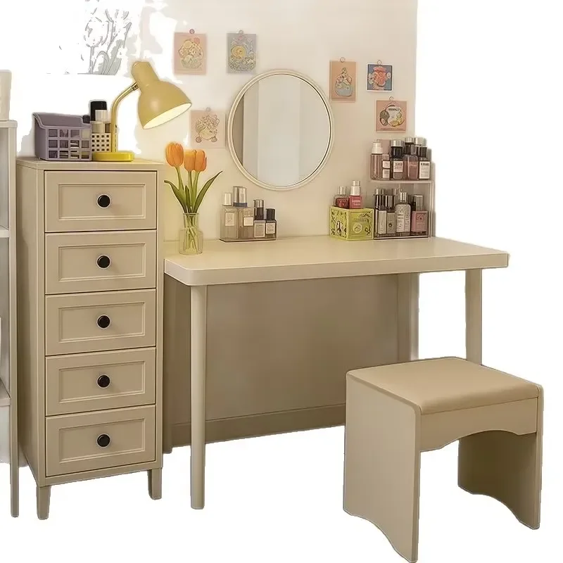 Simple Rental Removable Foldable Durable Wood Panel Dressing Table for Apartment Hospital Bedroom Living Room School Office