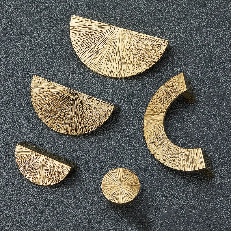 Solid Brass Cabinet Knob High-end Handmade Hammer Pattern Flat Cabinet Door Handle Furniture Hardware Light Luxury Drawer Pull