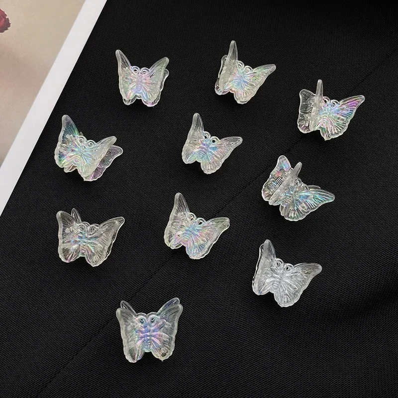 20pcs Transparent Cute Mini Butterfly Hair Claws Braided Small Hair Clip Girls Hairpins Grip Barrettes Girls Bobby Pin Headwear