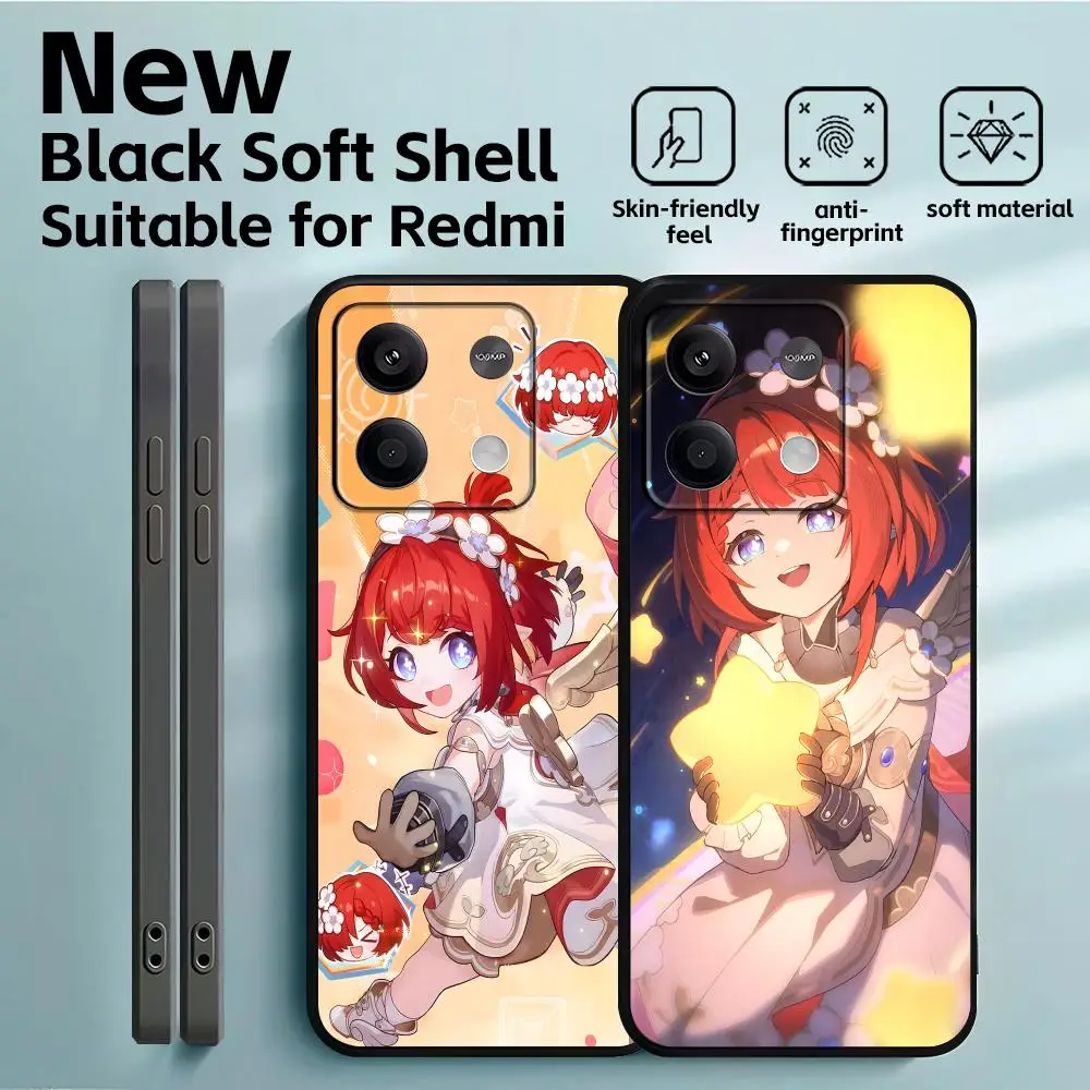 Чехол для телефона Honkai Star Rail Tribbie для Redmi Note 14 13 12 11 Pro Plus S 5G 14C A3, мягкий черный чехол для телефона
