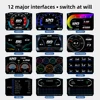 자동차 OBD2 GPS HUD 헤드 업 스마트 디지털 속도계 디스플레이 미터 게이지 모두 하나의 수온 연료 압력 테스터 알람 3
