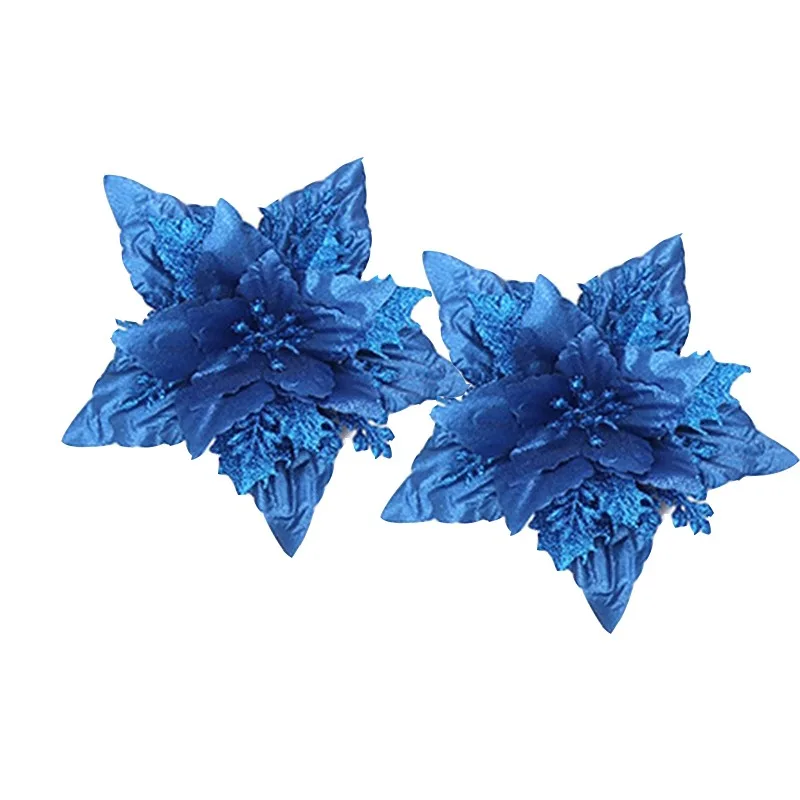 2/6/8PCS Glitter Künstliche Weihnachten Blumen Weihnachtsbaum Dekorationen für Zuhause Gefälschte Blumen Weihnachten Ornamente Neue jahr Dekor