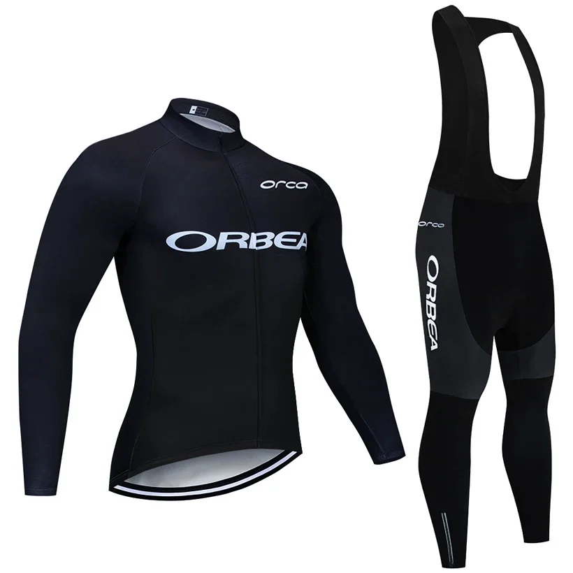 Зима 2025, ЧЕРНАЯ велосипедная майка ORBEA ORCA, велосипедная куртка, брюки, мужская термофлисовая команда, Ropa Ciclismo, MTB, дорожная велосипедная одежда
