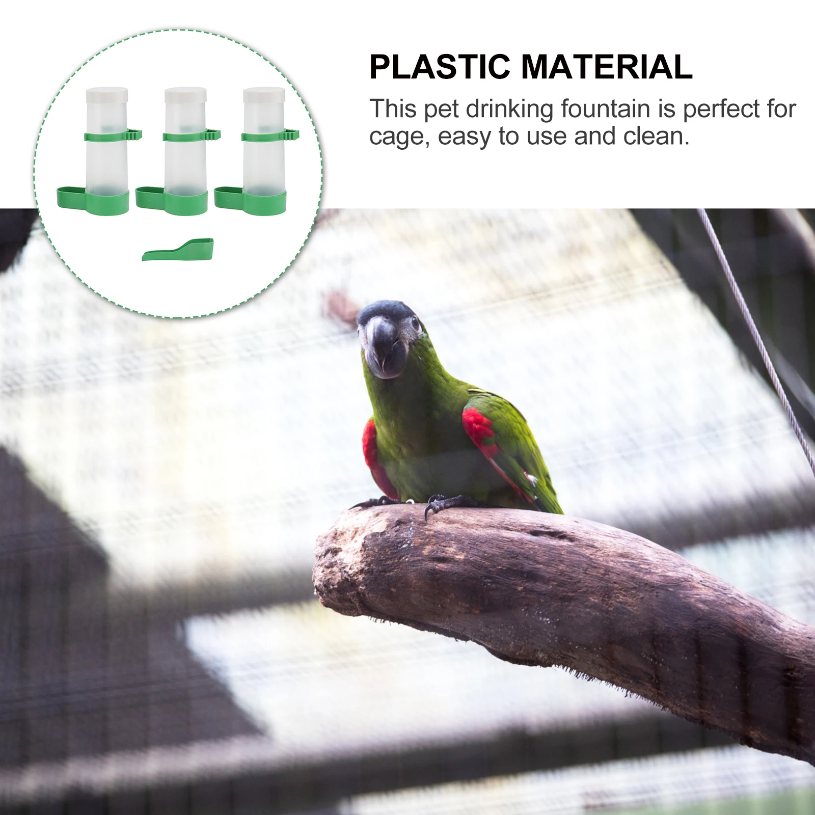 

Automatic Bird Drinking Fountain Water Dispenser Cage Pet Supplies Small Birds Parrot Canary Lark Easy Clean Smooth Surface Save