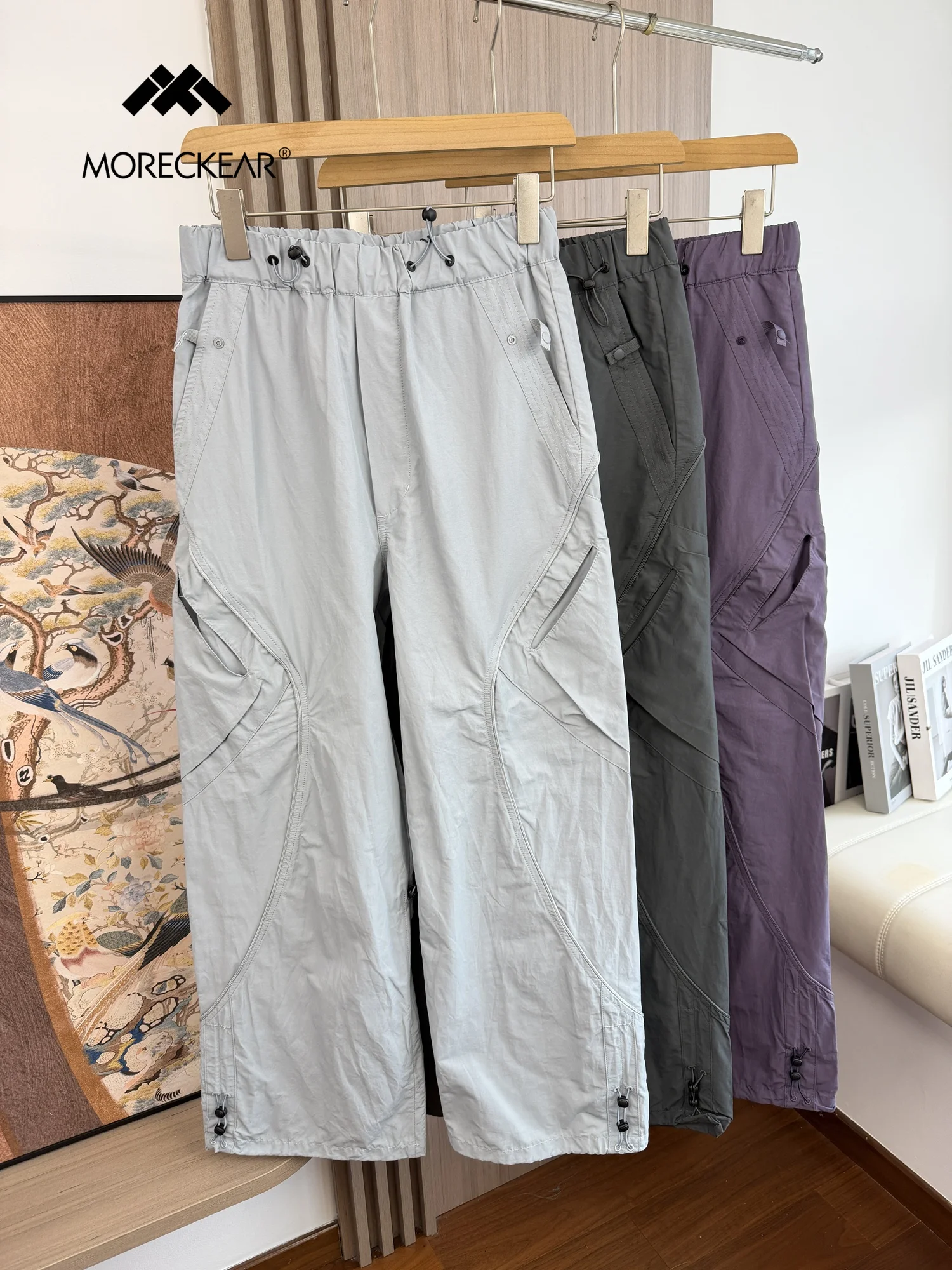 

Outdoor Lightweight Breathable Cargo Pants Men's Casual Straight Leg Knitted Pants Spring Summer Functional Workwear