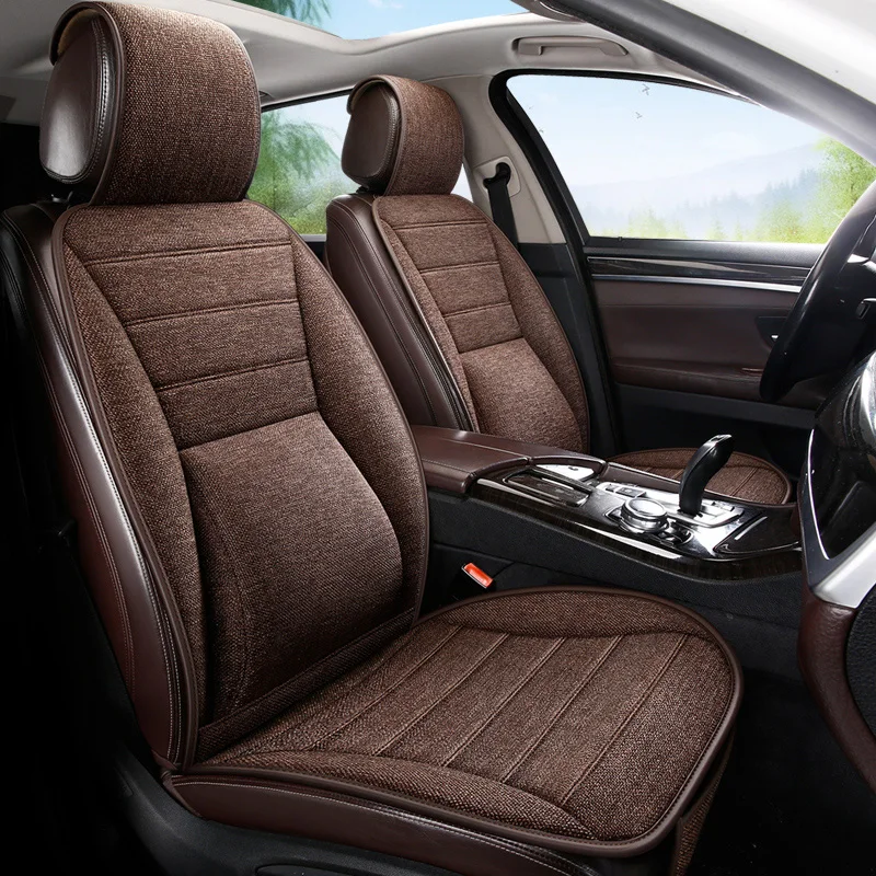 

Front Single-Seat Hemp Lumbar Support Cushion, Suitable for All Seasons, Comfortable and Snug, Available in Split/One-Piece, Can Be Used in Both Ways, Not Easily Worn Out, Fresh and Breathable, Densely Woven, Solid Material, Fixed Lumbar Support, Ergonomi