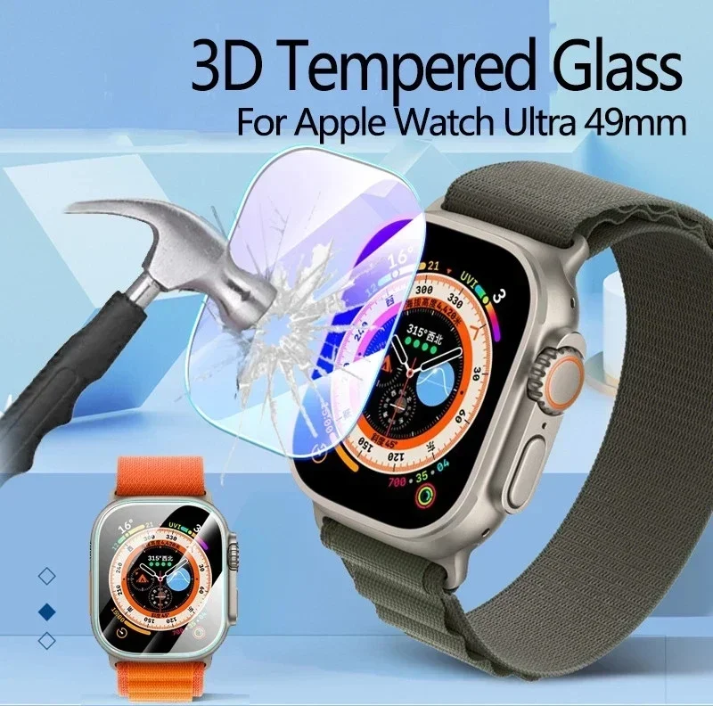 HD Glass Screen Protector Film For Apple Watch Ultra 3 2 49mm 11 10 46/42mm Hydrogel Film iWatch 9 8 7 6 5 4 SE 45/41mm 44/40mm