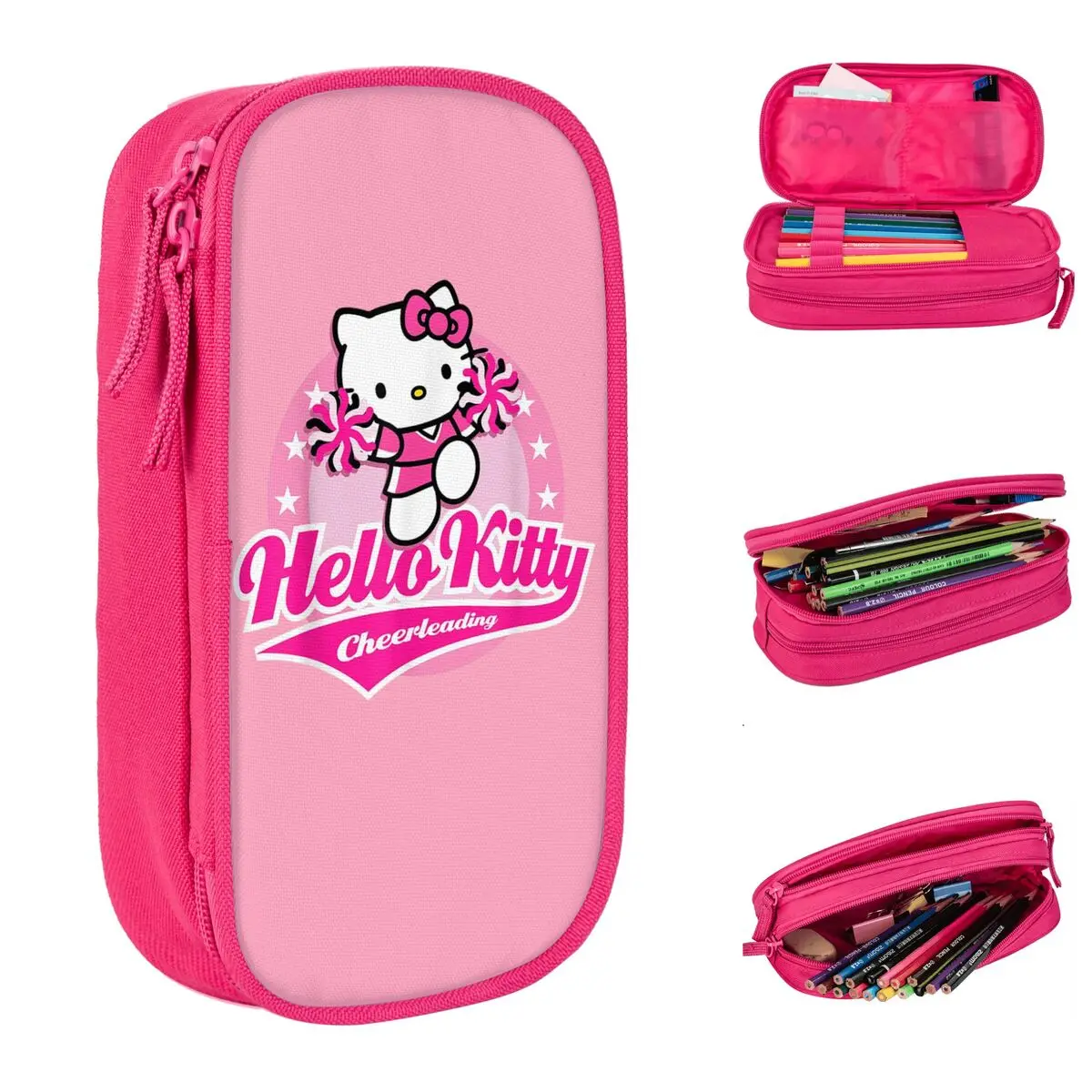 Classic Hello Kitty Cheerleading Cheerleader Pencil Cases Pencil Box Pen Box Kids Large Storage Bags Office Gift Stationery