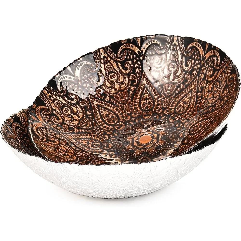 

Large Thick Glass Fruit Bowls, Moroccan Style Decorative Serving Bowls, Beautiful Centerpiece Snacks Bowl, Salad Mixing Bowl