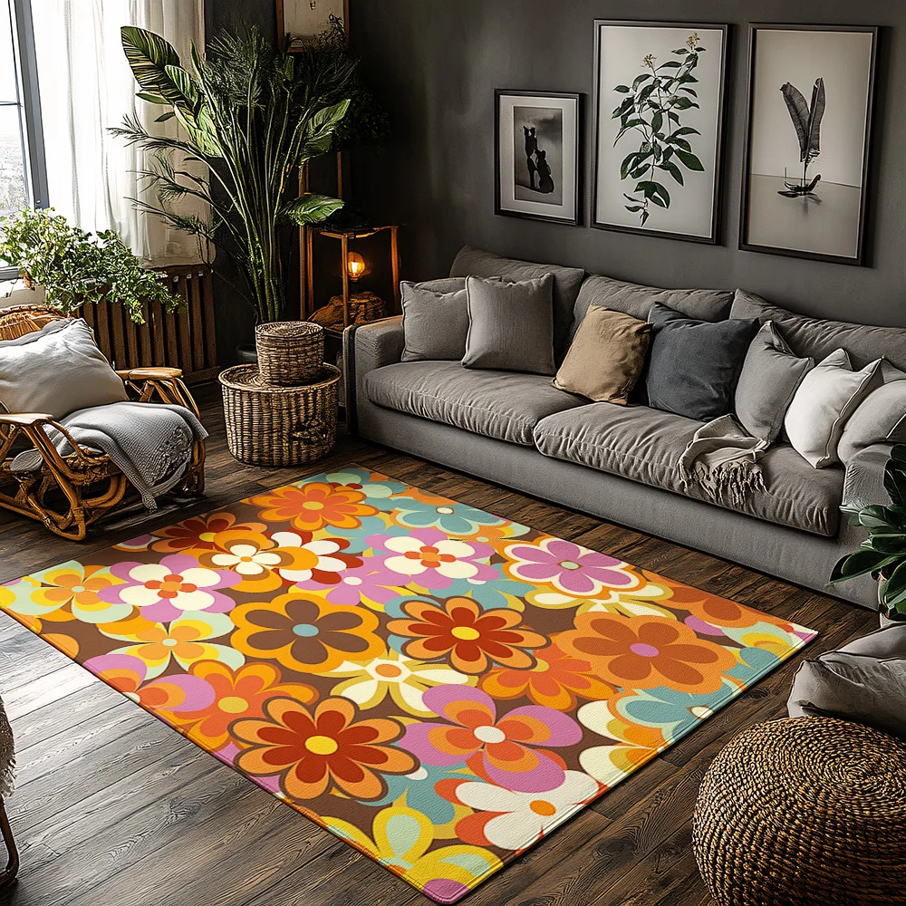 

Винтажный коврик с цветочным принтом, моющийся, нескользящий, для использования в помещении и на открытом воздухе, приветственный коврик, входной коврик, домашний декор, стиль фермерского дома, кухонный напольный коврик