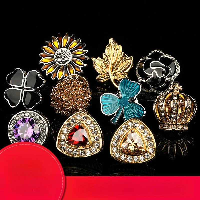 

Men's Crystal Brooch Collar Pin Fashion Temperament Suit Corsage Suit Badge Trend Collar