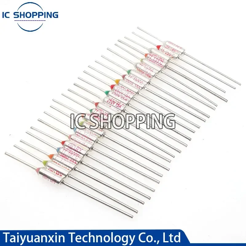 10pcs TF Thermal Fuse RY 15A 250V Temperature Control Thermostat Switch 120 142 155 165 172 185 216 220 240 250 280 C ℃ Degree