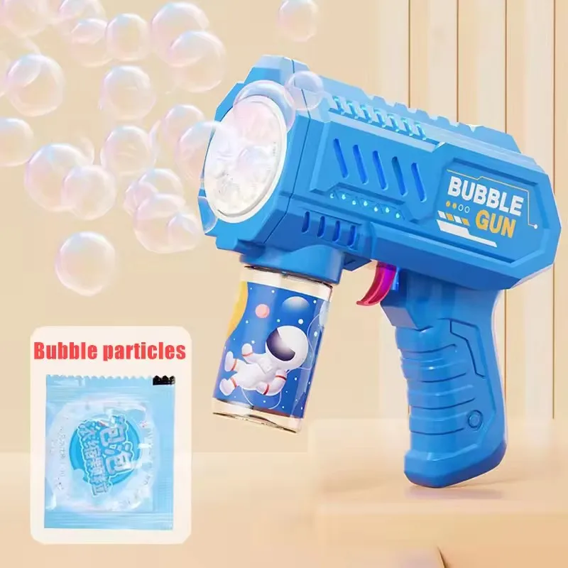 Volautomatische Bubble Gun Rocket Bubbles Machine Automatische blazer met Bubble Liquid Toy voor kinderen Strand Outdoor Bubble Gifts