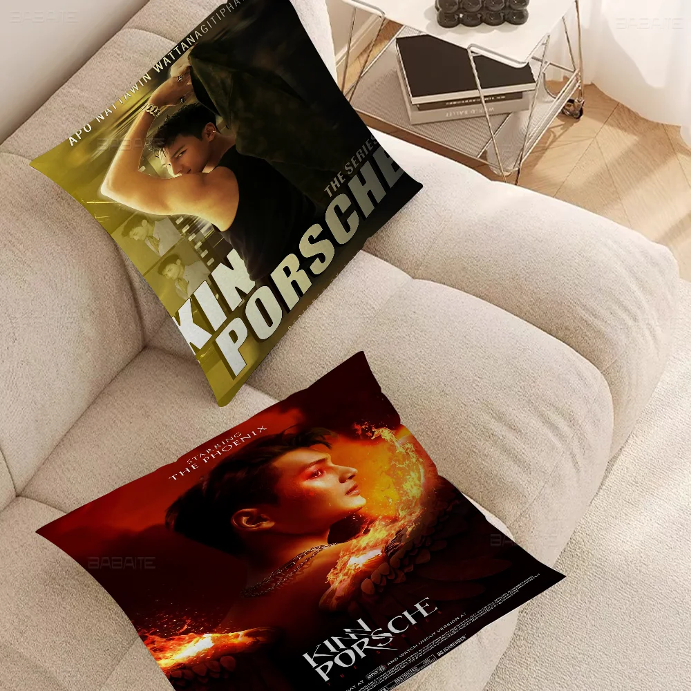 KinnPorsche The Series Movie  Pillow Cover for Bedroom Room and Living Room Sofa Decorative Cushion Cover