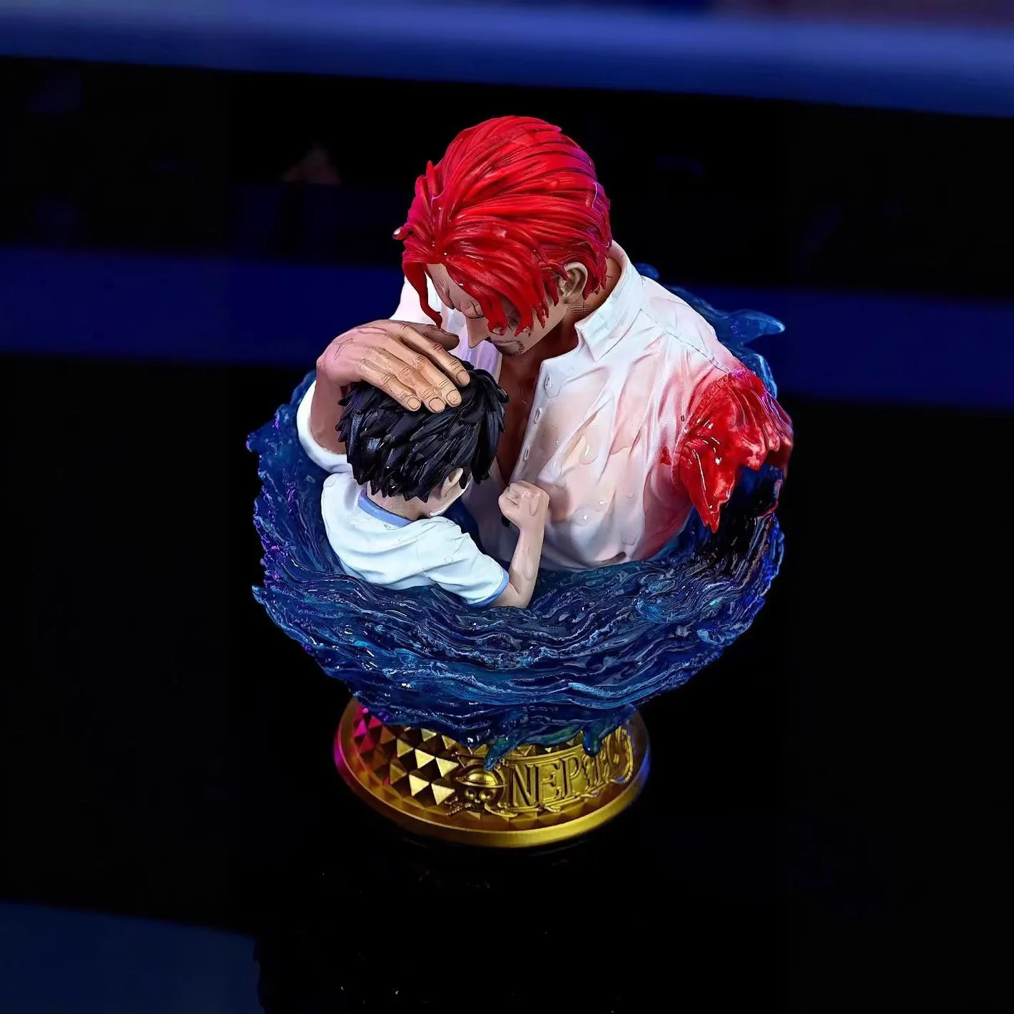 13 سنتيمتر قطعة واحدة شانكس وضع قبعة القش على لوفي رئيس أنيمي التمثال نموذج لجسم تمثال جمع سطح المكتب زينة زخرفية لعبة هدية