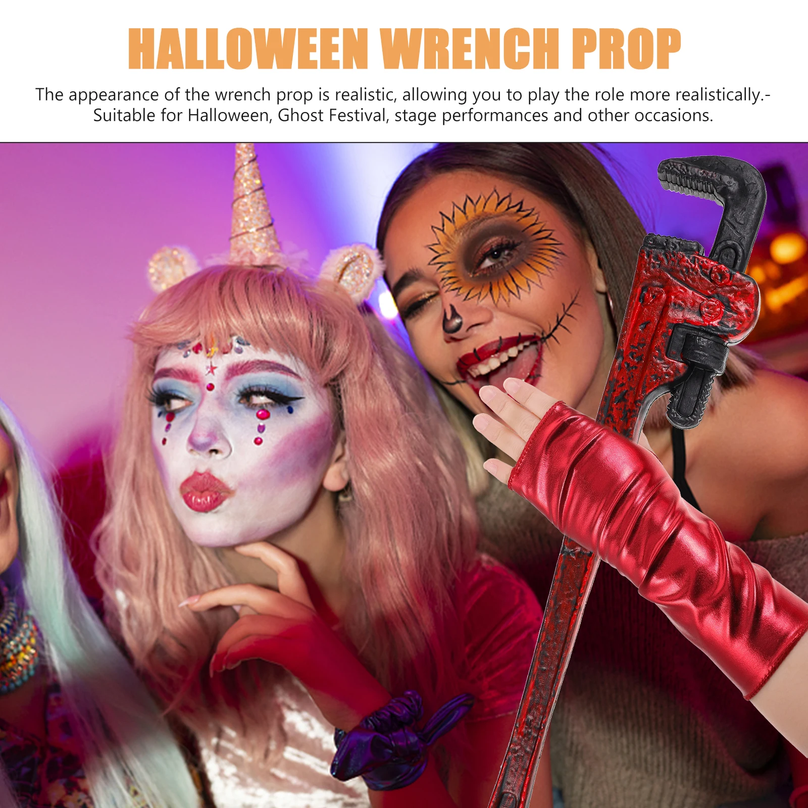 

3pcs Fake Wrench Props Realistic Plastic Tool For Halloween Party Stage Performance Decoration Accessories Supply