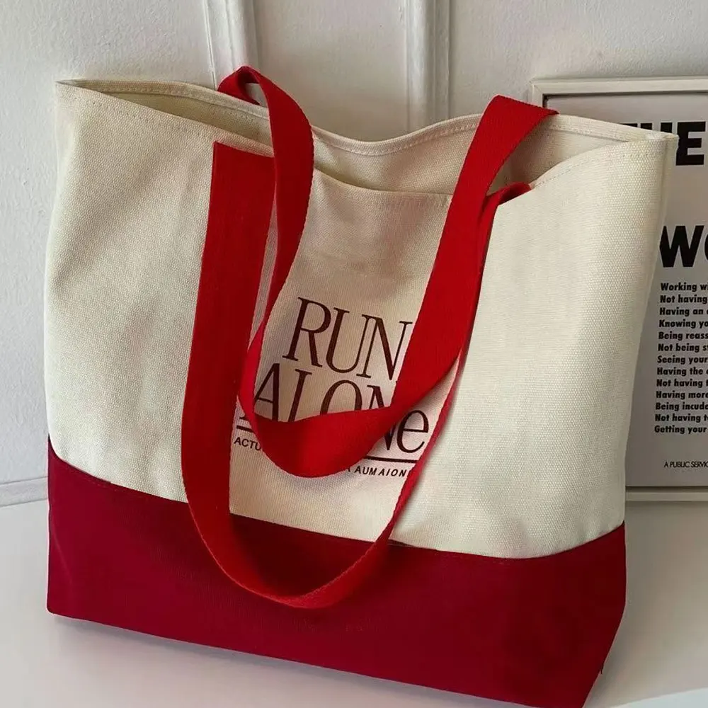 

Canvas Bag Cartoon New Style Casual Handbag Large Capacity Bag for Women Versatile Commuting Tote Shoulder Casual Bag