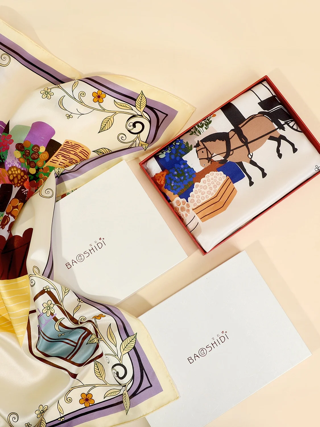 silk-scarf-dreamy-flower-house-year-women's-birthday-gift-new-spring-26-soft-comfortable-square-shawl-fashion-accessory