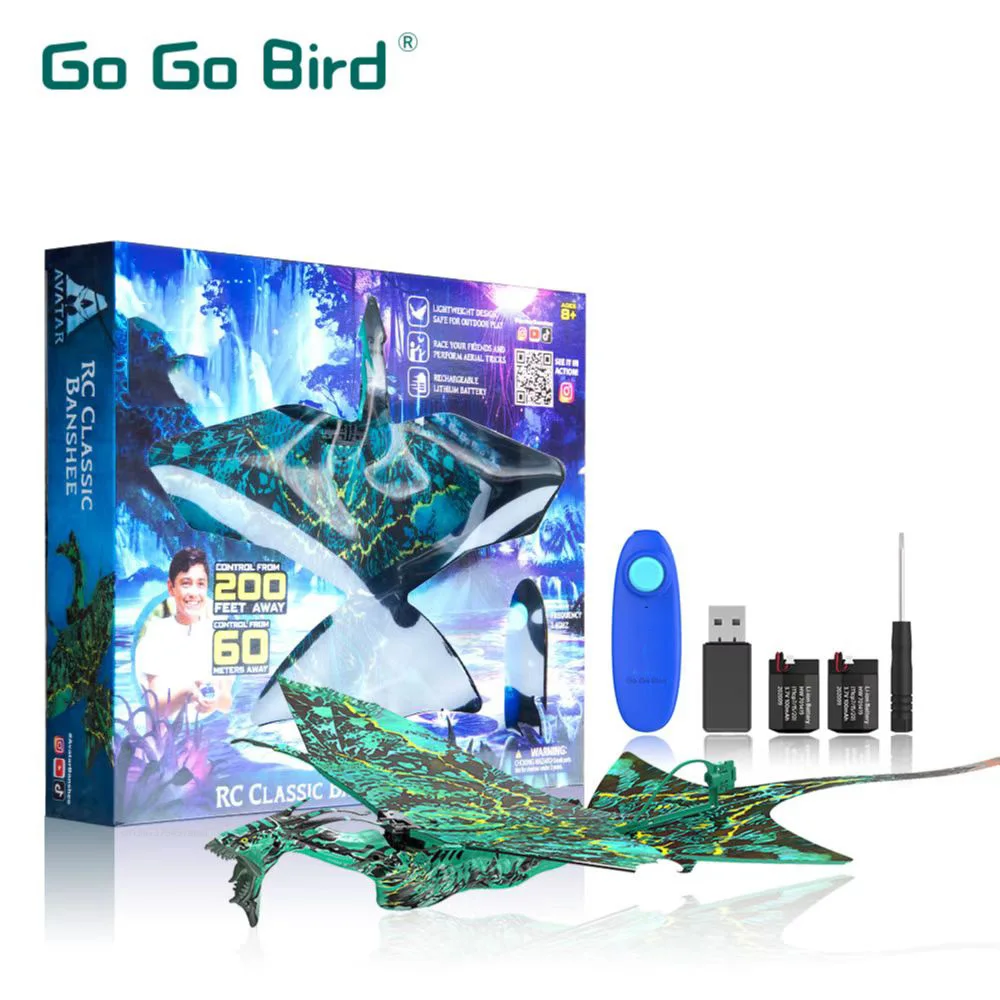 New Go Go Bird Remote Control Flying Dragon Pterosaur Toys Mini RC Helicopter UAV Toys Smart Bionic Flapping Wings boy Gift