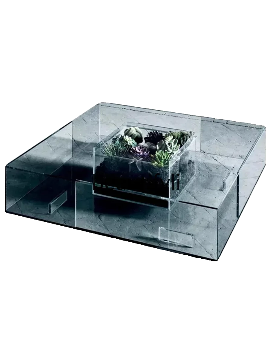 

03. Акриловый журнальный столик в итальянском минималистичном и скандинавском стиле, креативный дизайн.