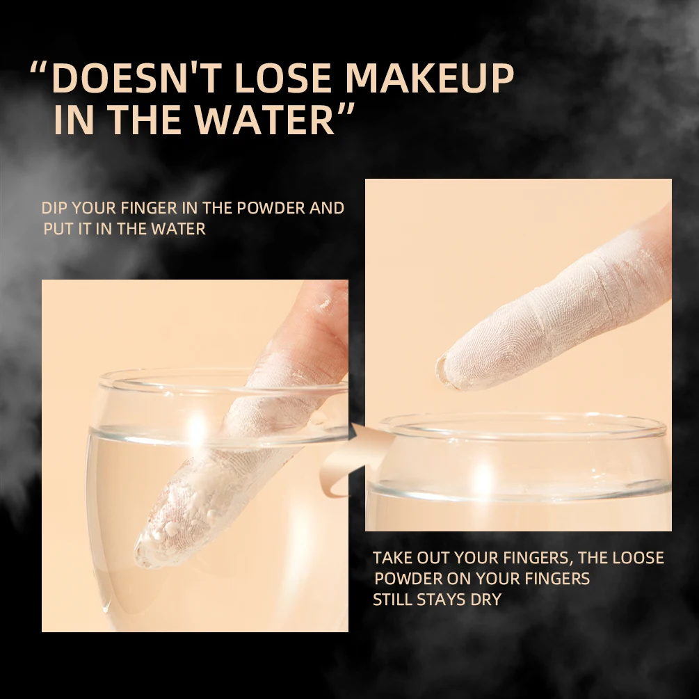 QIBEST بودرة سائبة احترافية غير لامعة لإعداد الوجه، مقاومة للماء للتحكم في الزيت، تغطية كاملة للمكياج، مثبت تصفيف شفاف