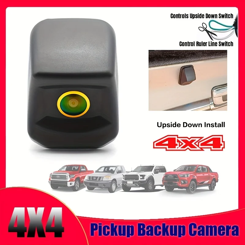 

4X4 Pickup Truck Backup Camera & Adjustable Guidelines for Toyota Hilux, for GMC, for Ford F150/250/350, for Ram Pickup, etc