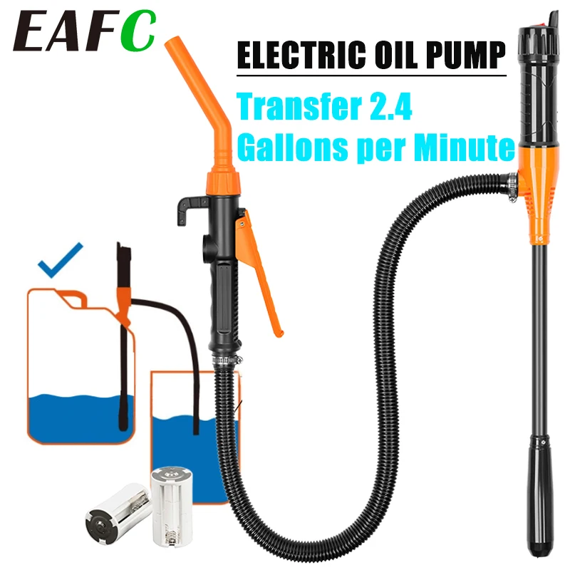 EAFC Car Transfer Pump Battery Powered Fuel Oil Pump Control Nozzle Portable Handheld Liquid Transfer Pump For Gas Diesel Pump