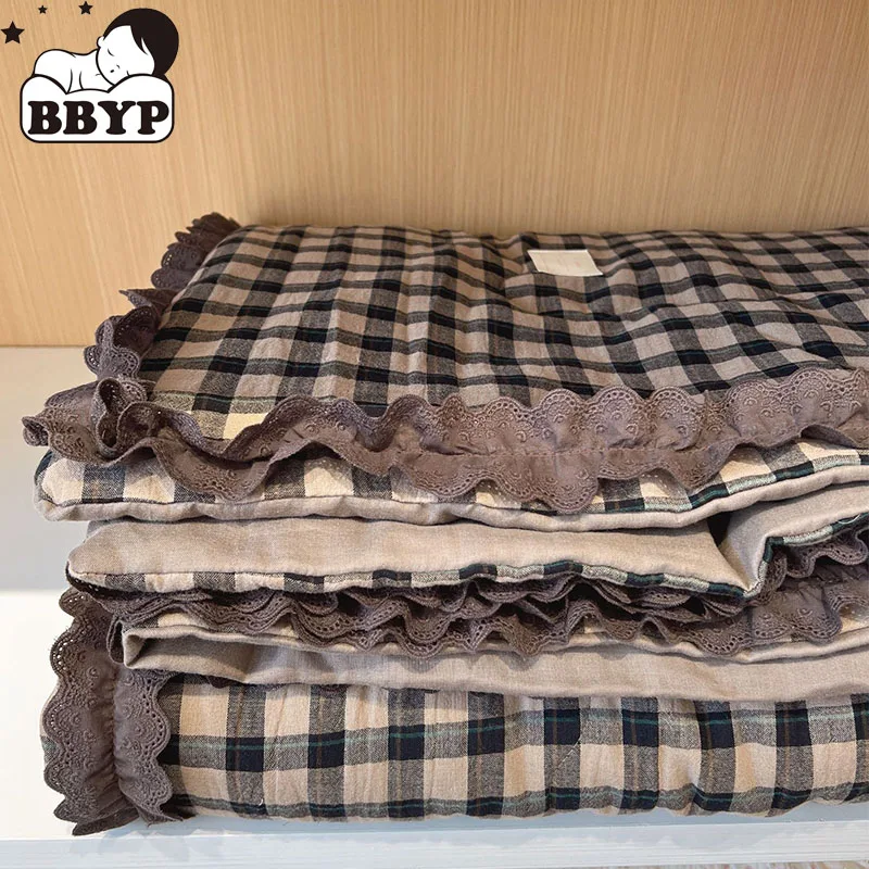 

New Autumn Winter Warm Baby Blanket Soft Cotton lattice Children Quilt Nap Blanket Newborn Swaddle Wrap Bedding