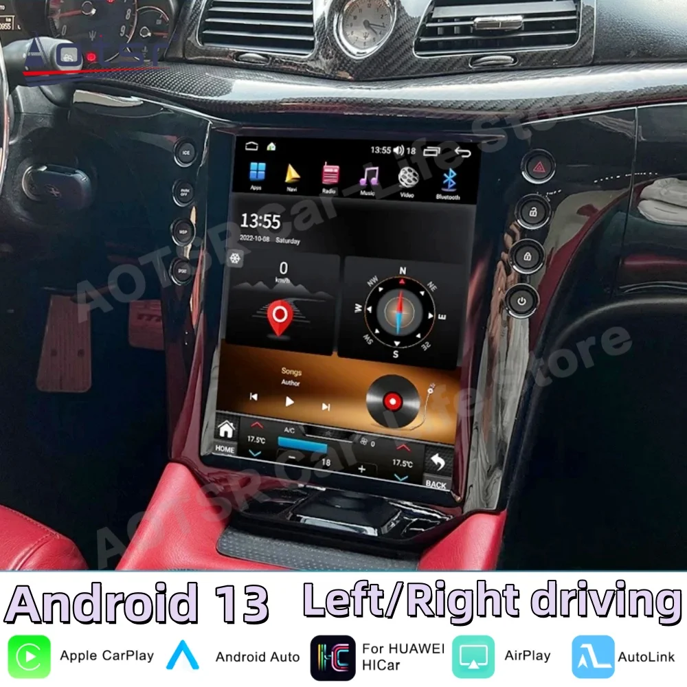 

Мультимедийная система Android для Maserati GT 2005~2015 с GPS-навигацией, Wi-Fi, CarPlay, Mirror Link, видео, стерео, радиоприемник, головное устройство