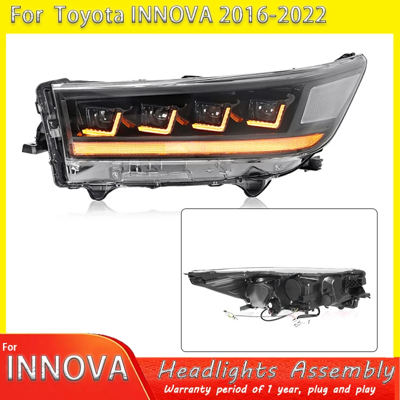 

Комплект из 2 фар для Toyota Innova 2016-2022 с LED дневными ходовыми огнями и динамическими указателями поворота