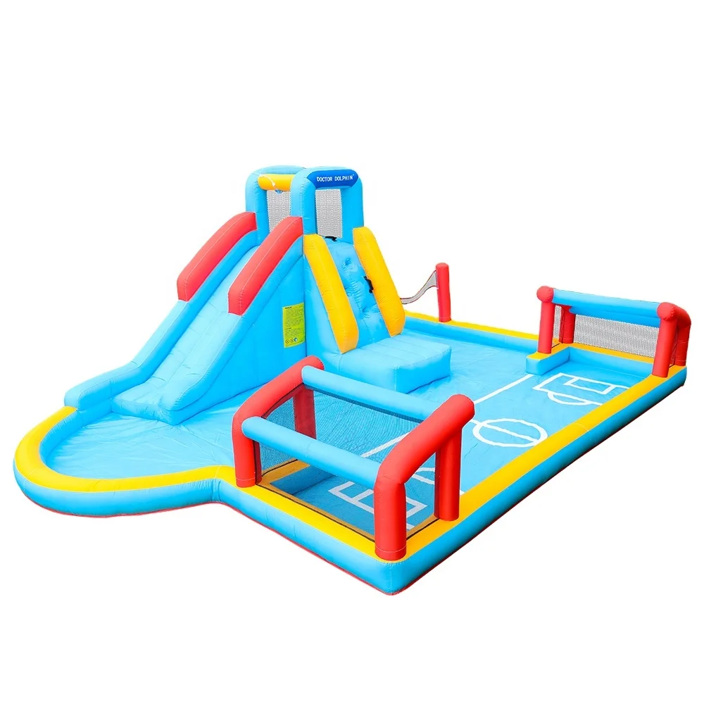 

4-in-1 PVC Indoor Inflatable Castle Slider Party Bounce House Baby Slide Bouncy Football Game for Children Home Occasion