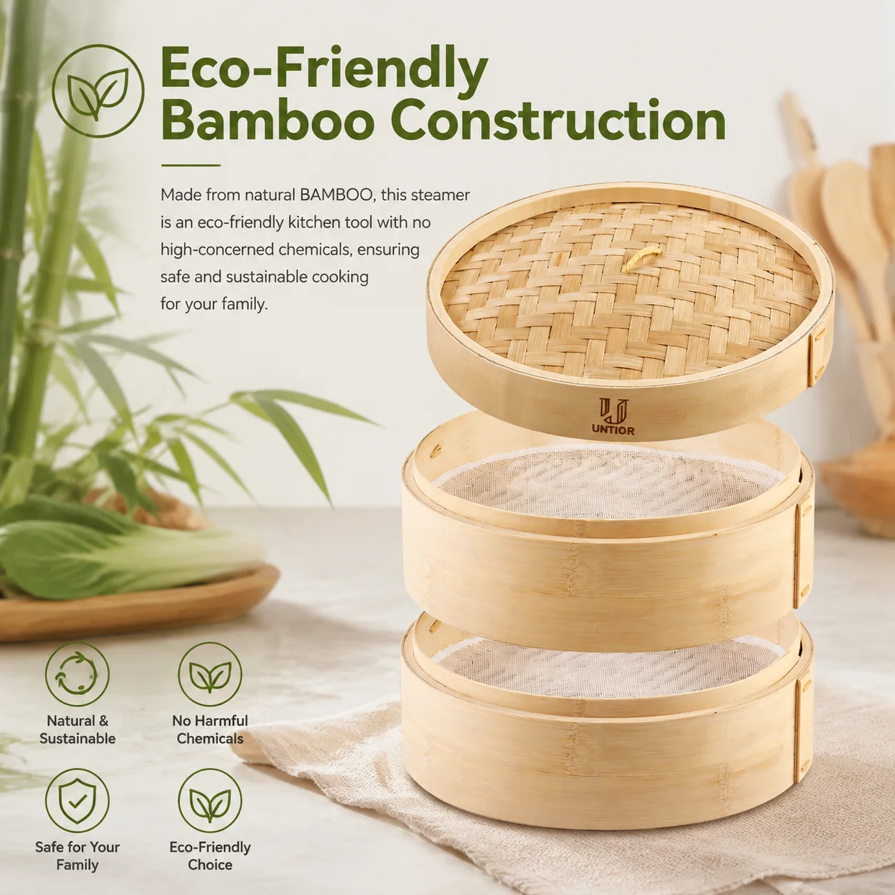 Mini vaporera de bambú hecha a - Bao Steamer Bamboo reseña y precio