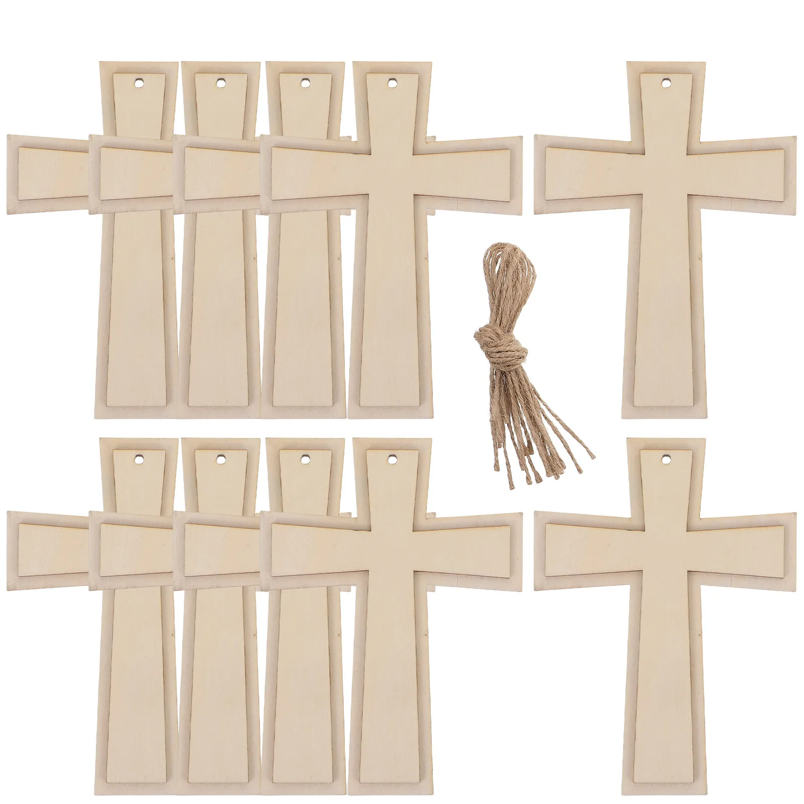 10 Pezzi Di Croci In Legno Grezzo Per Fai-Da-Te, Pendenti Rustici A Forma Di Croce, Decorazioni Per Chiesa, Croci Per Artigianato-image