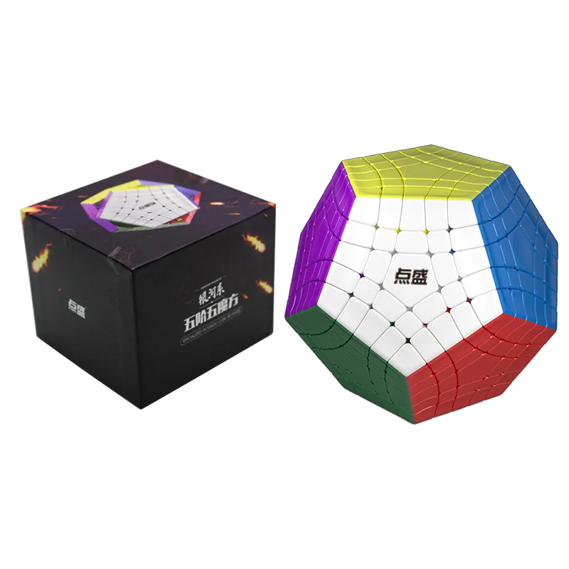 DianSheng Galaxy 5x5 Gigaminx M Stickerless Speed Cube Magnetic Gigaminx Puzzle Cube Packing Cubes Toys for Kids
