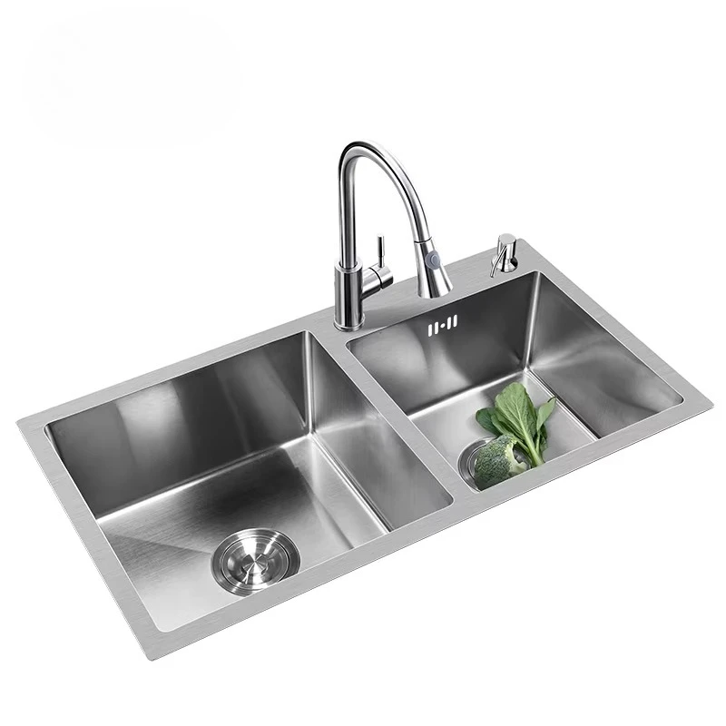 Non-oxidizing Sink Two Bowls Kitchen Sink Stainless Steel
