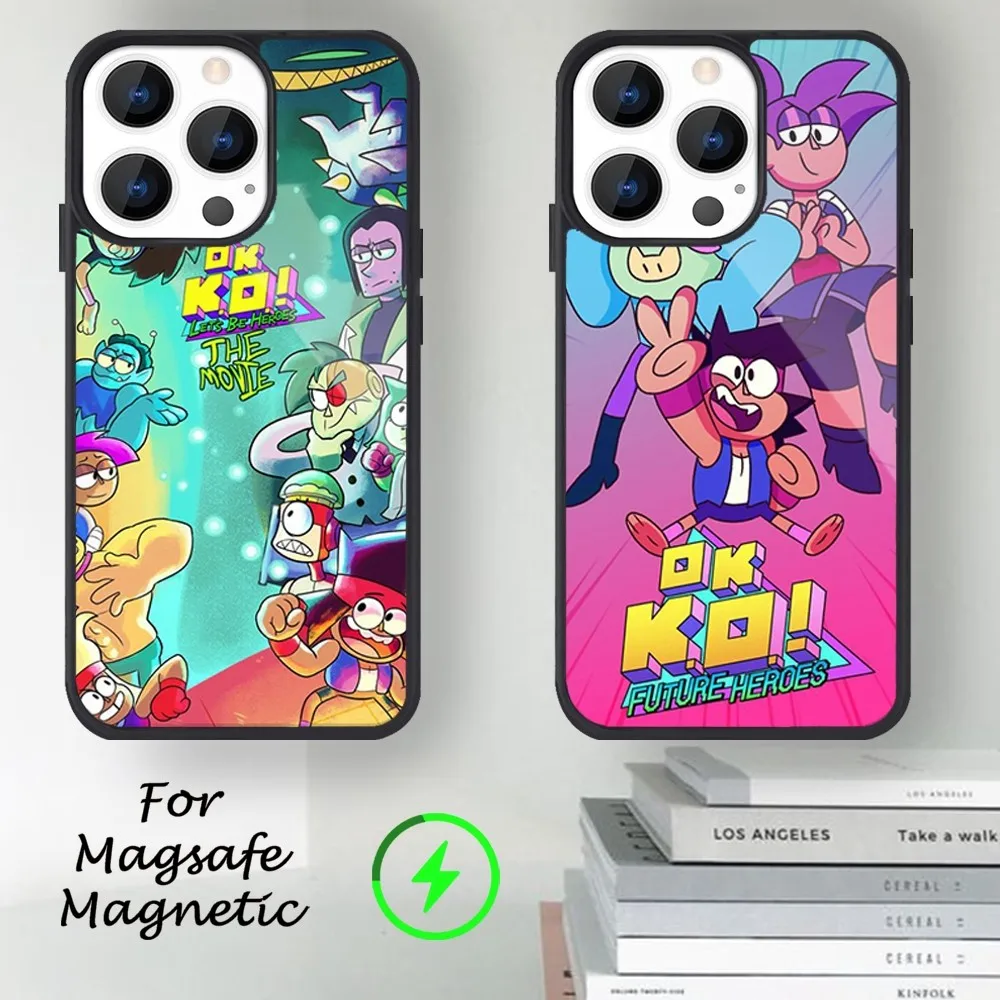 Game O-OK KO Lets be Heroes Phone Case For iPhone 14 13 12 11 15 Pro Max Magsafe Magnetic