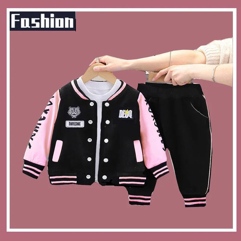 Children Kids Baseball Clothing Sets Boys Girls Casual Sports Suit Coat Pant 2pcs Spring Autumn Thin Baby Tracksuit Outfit