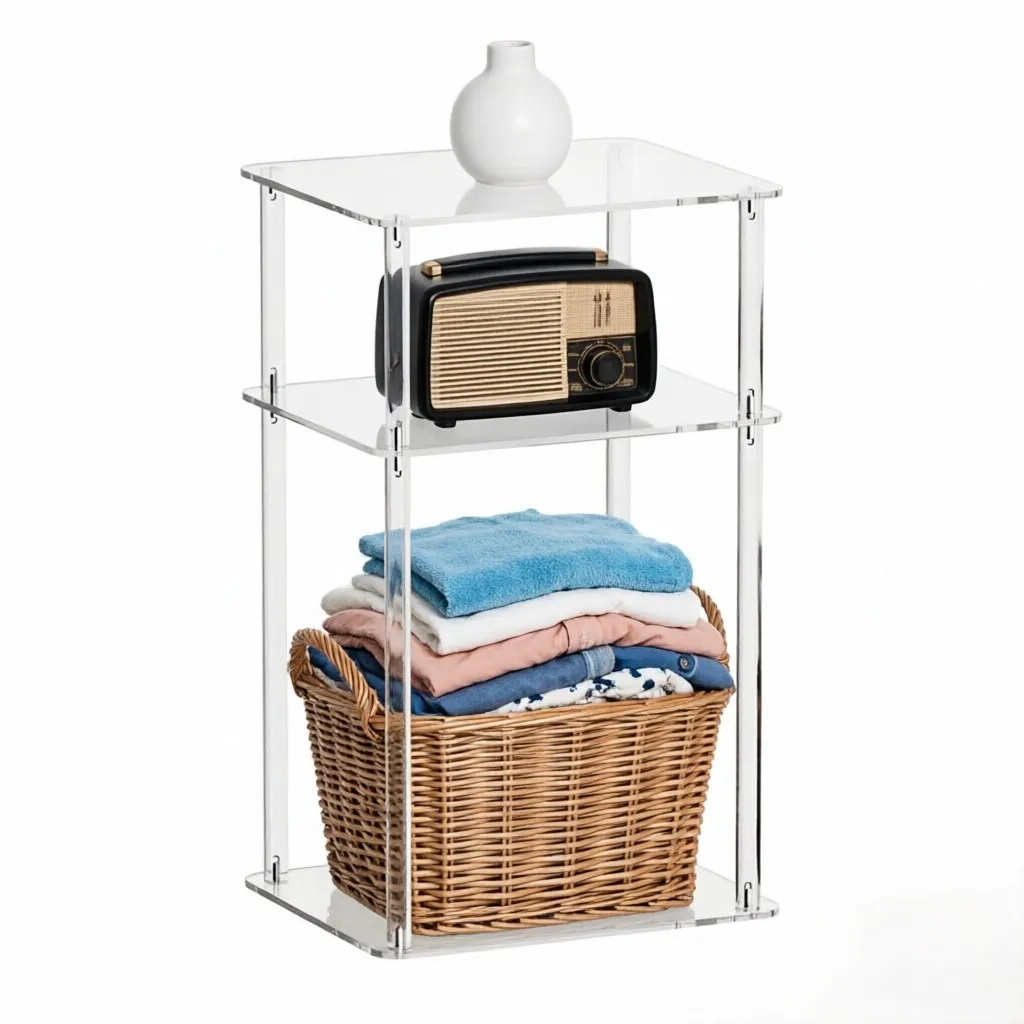 Three Tier End Table Design Minimalist Table Minimalist Bedside Table Clear Clear End Table Lightweight Design