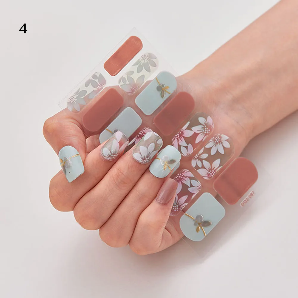 Nail Art Sticker Full Cover Gel Wraps Kleurrijke Stickers Voor Vrouwen Diy Nagellak Strips Wraps Voor Party Decor Nagelaccessoires