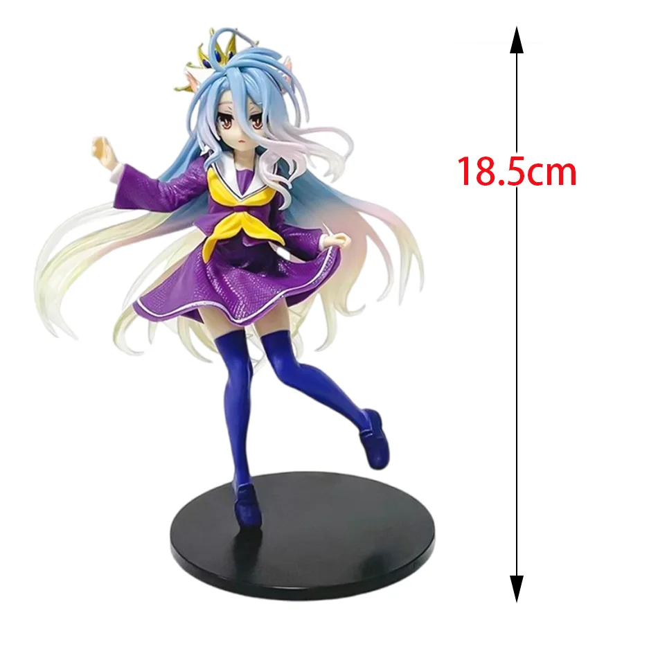 Em estoque anime ngnl sem jogo sem vida branco "18,5cm shiro pvc modelo figuras de ação modelo coleção ornamento brinquedo feriado gif quente
